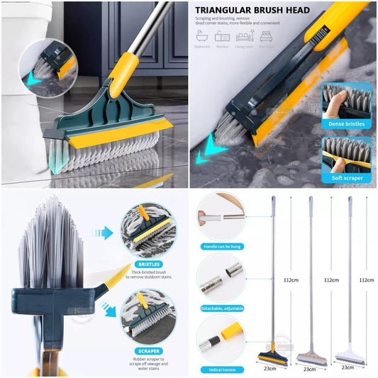 2-in-1 Floor Cleaning Brush | 120° Rotating Multi-Surface Scrubber