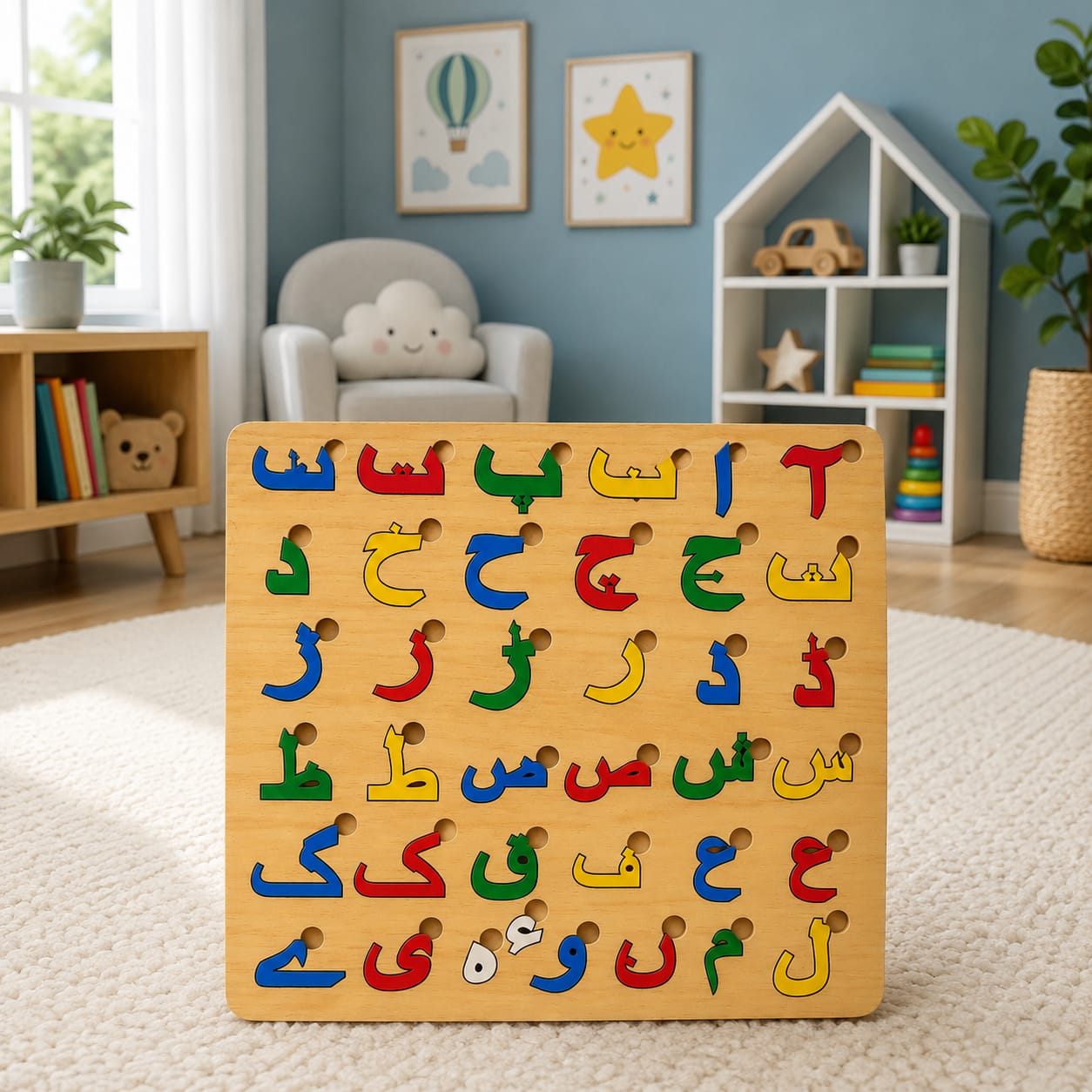 Urdu Alphabet Puzzle Board | Wooden Learning Toy for Kids