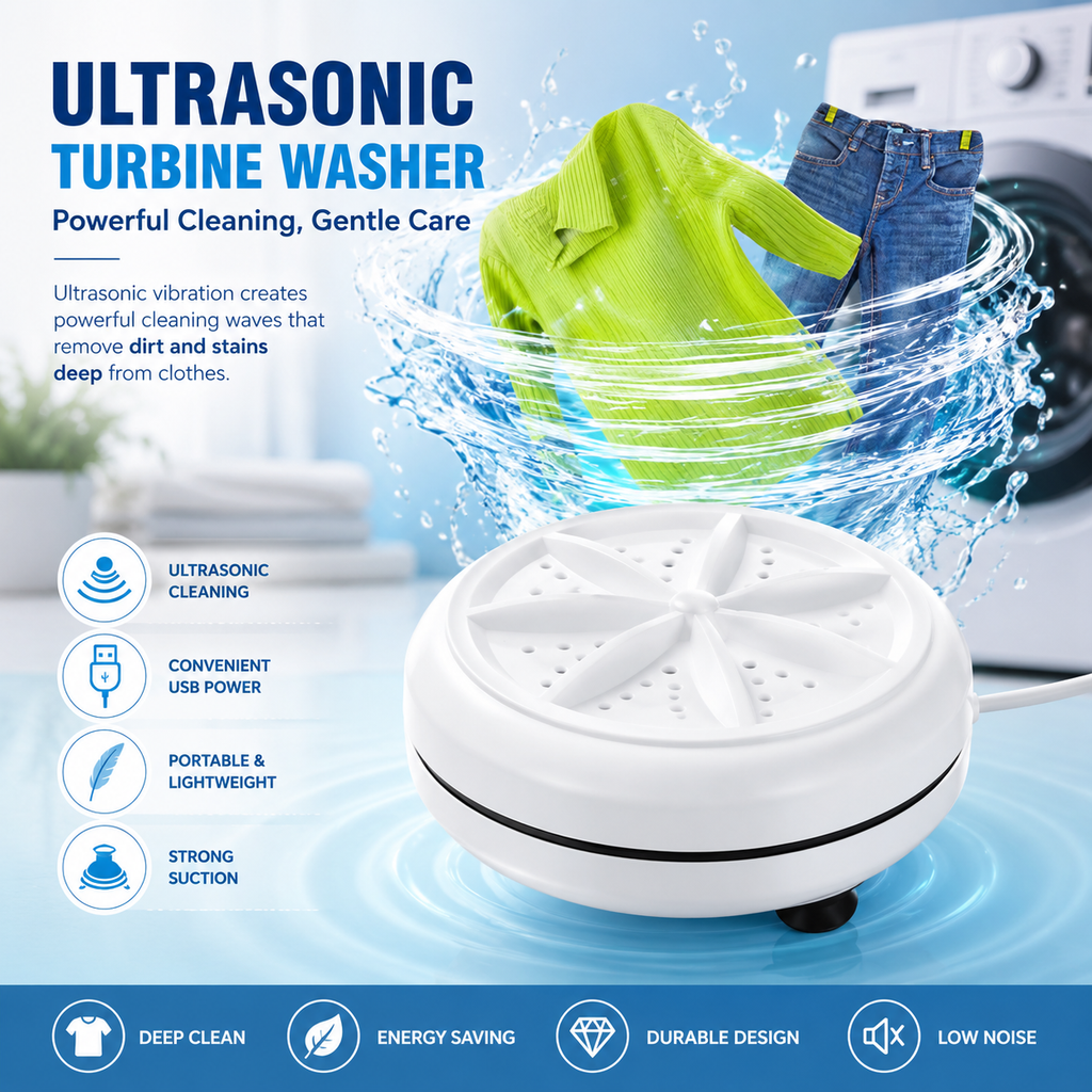 TurboClean Portable Washer™
Deep Cleans Clothes Anywhere in Minutes