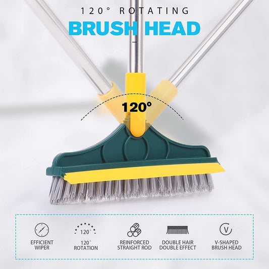 2-in-1 Floor Cleaning Brush | 120° Rotating Multi-Surface Scrubber