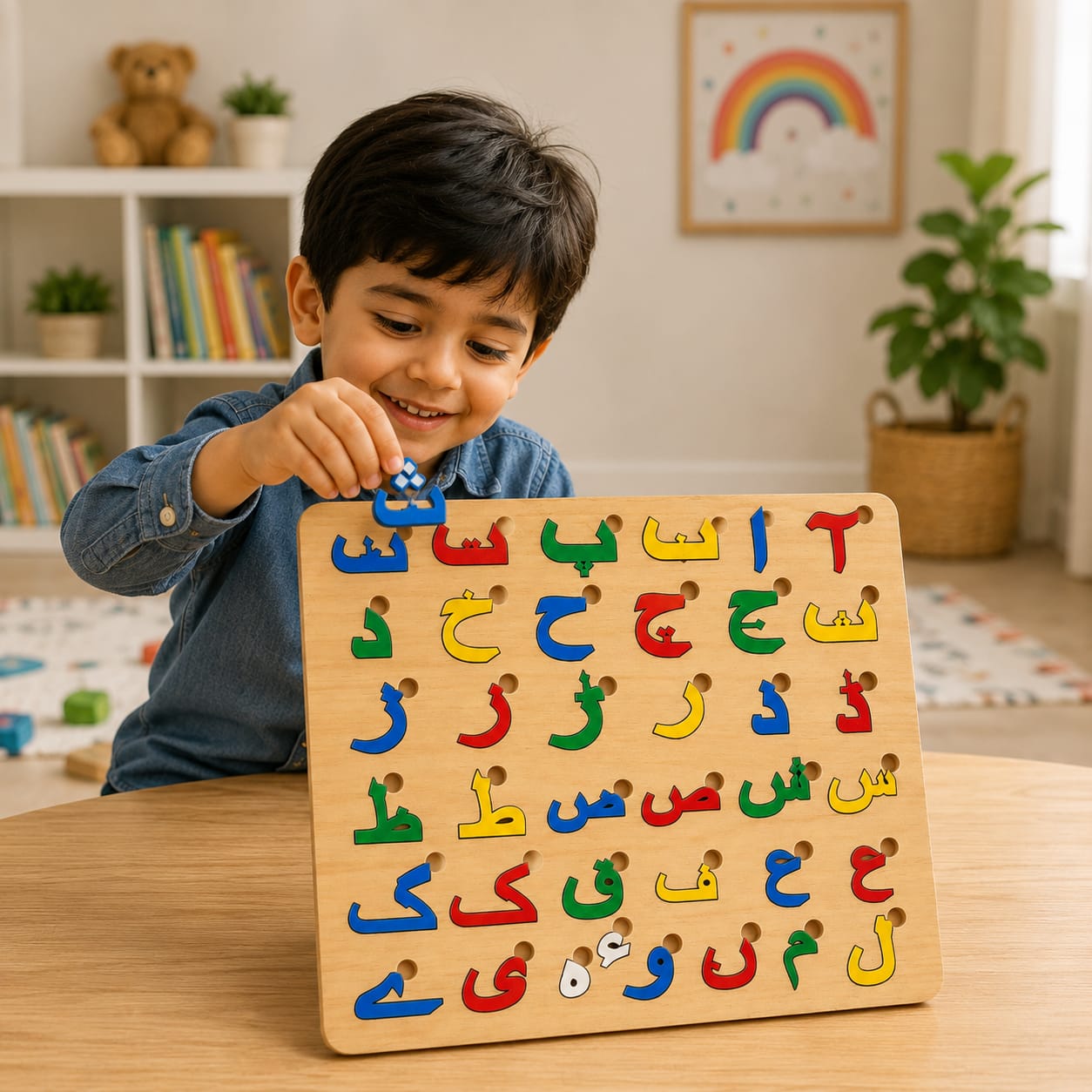 Urdu Alphabet Puzzle Board | Wooden Learning Toy for Kids
