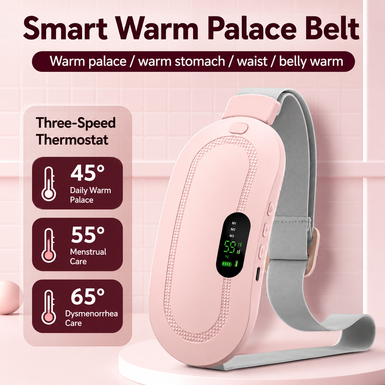 Portable Period Heating Belt – Fast Cramp & Back Pain Relief